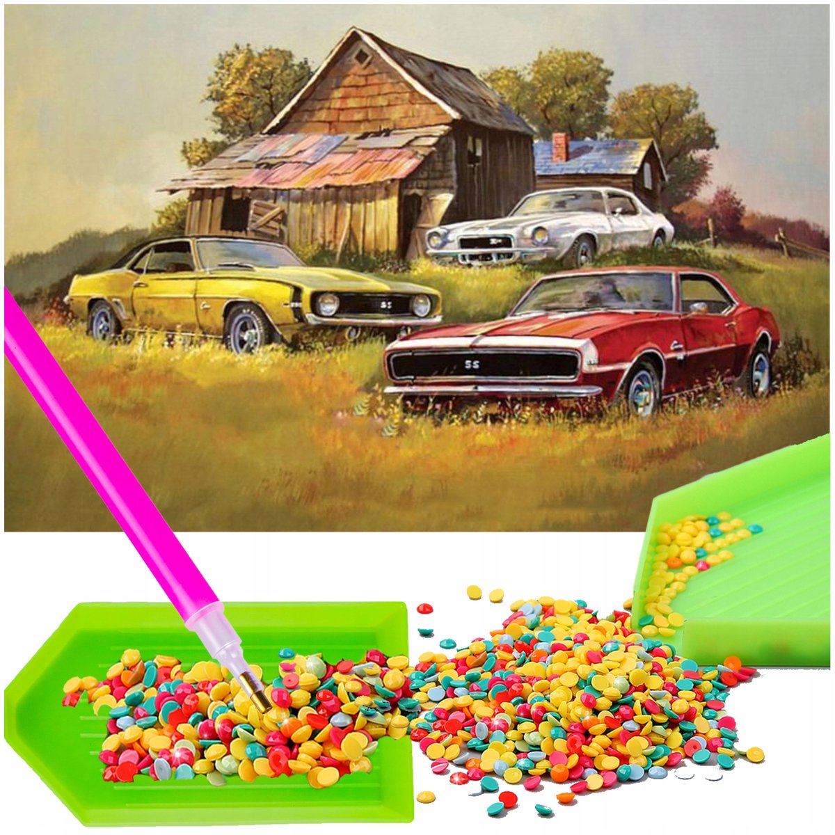 Diamond Painting Kit: Chevrolet Camaro SS 5D Mozaïek 40x30cm
