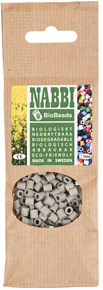 Nabbi biobeads strijkkralen grijs 1000 stuks
