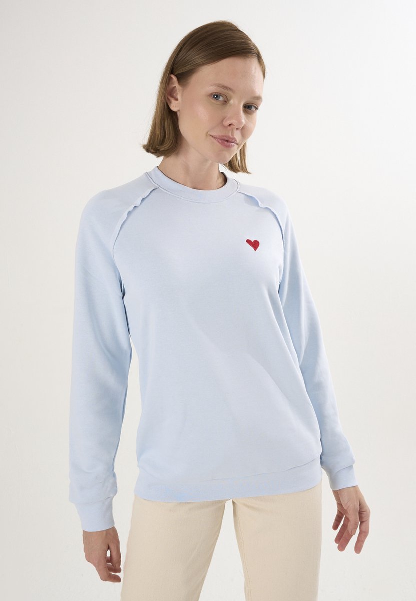Felix Hardy Basic Sweatshirt Ronde Hals Katoen Dames Babyblauw - M
