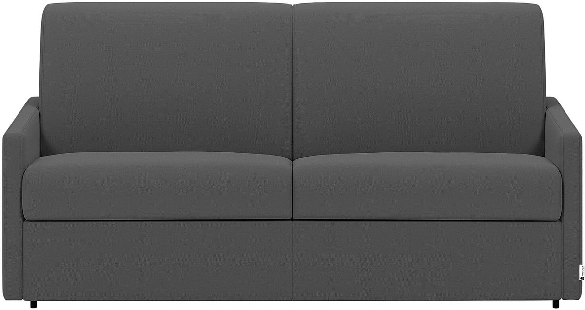 Vente-unique Driezitsslaapbank express van stof - Lattenbodem 140 cm - Matras 18 cm - Grijs - CALIFE