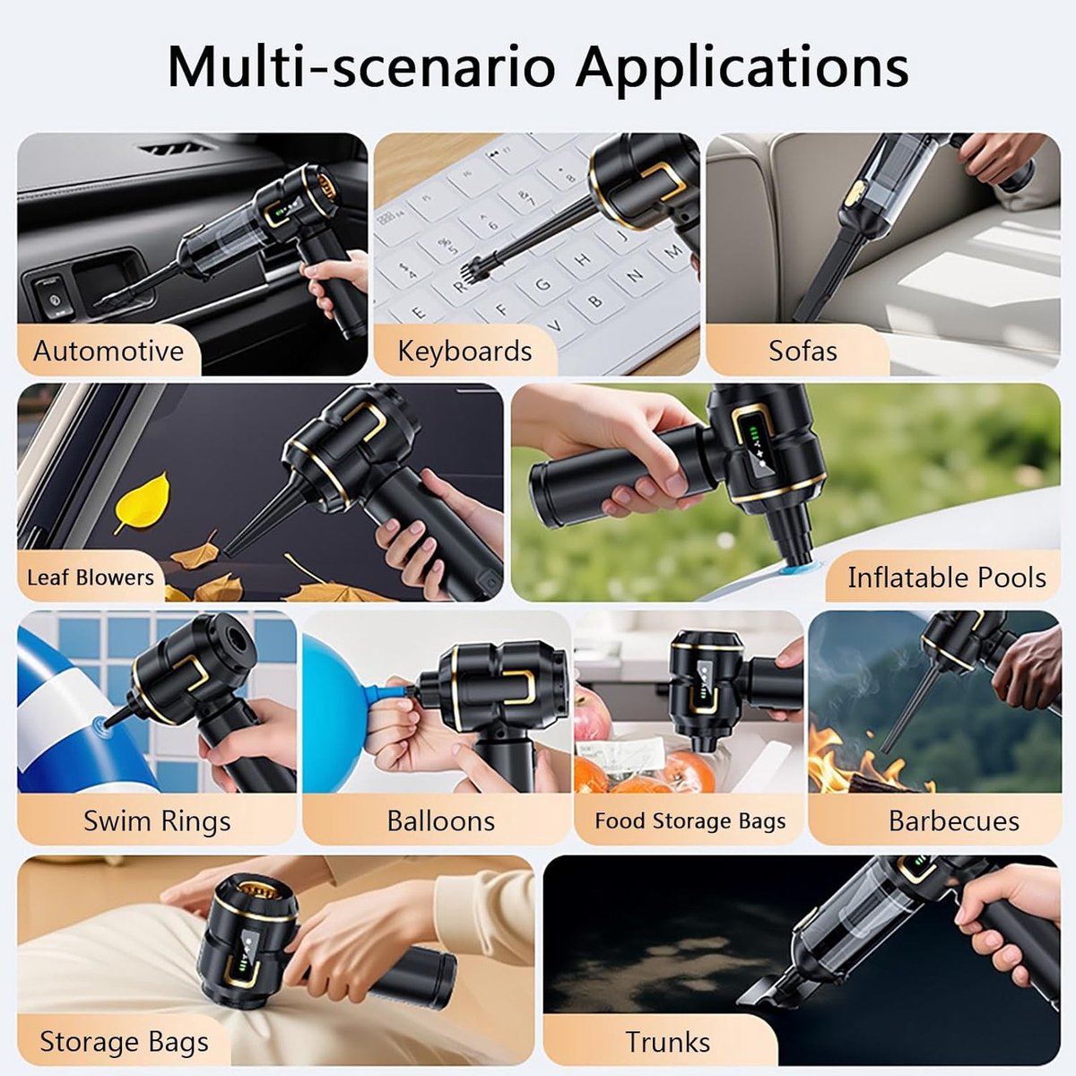 Draadloze handstofzuiger met krachtige zuigkracht van 16 - afbeelding 3