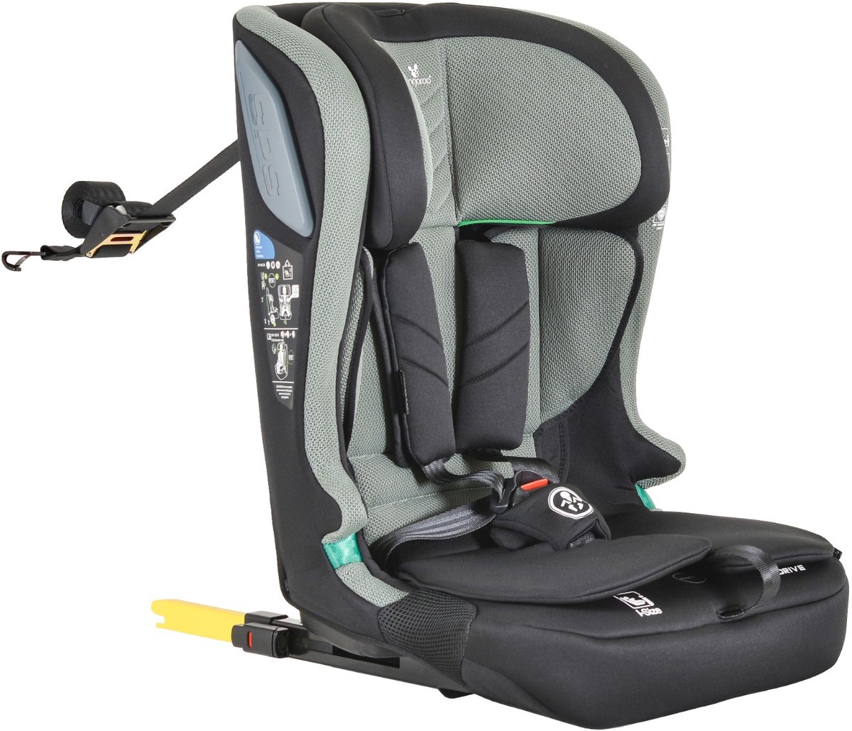 Cangaroo I-Drive Twill Green 76-150 cm i-Size Autostoel