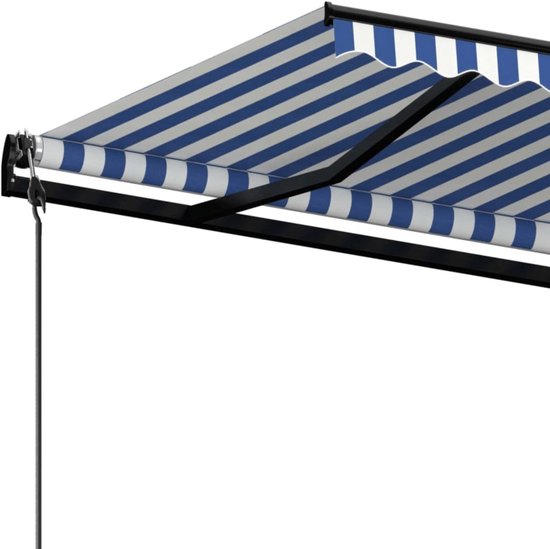 vidaXL Auvent Automatique Rétractable 400x350 cm Bleu et Blanc