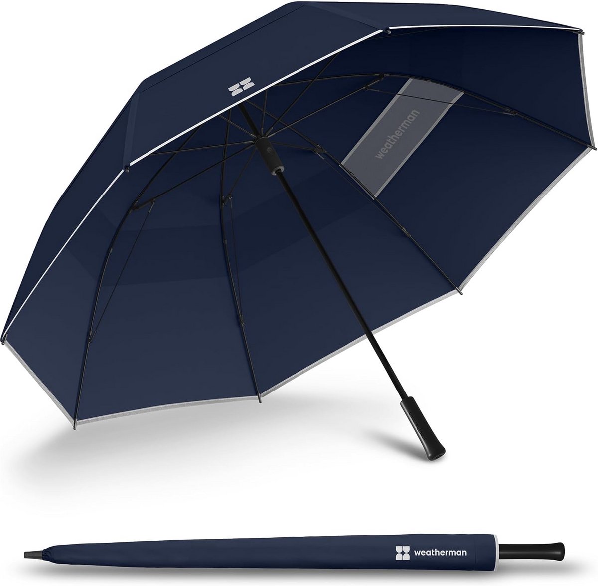 Winddichte golfparaplu - sportparaplu - marineblauw