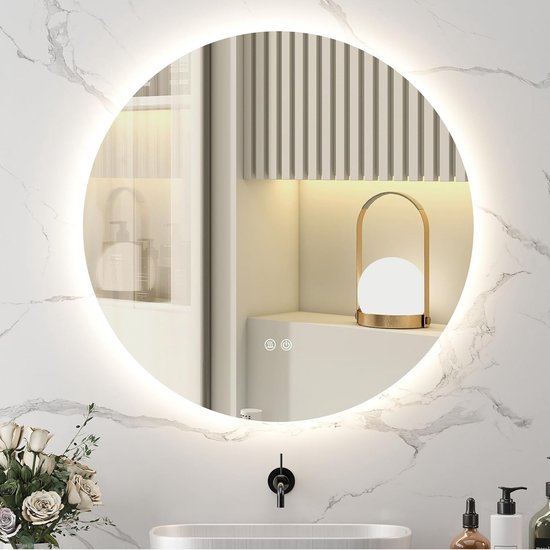 Cityline Badkamer Spiegel Alghero - 80 x 90 cm - LED & Anti-condens - Instelbare lichtkleur