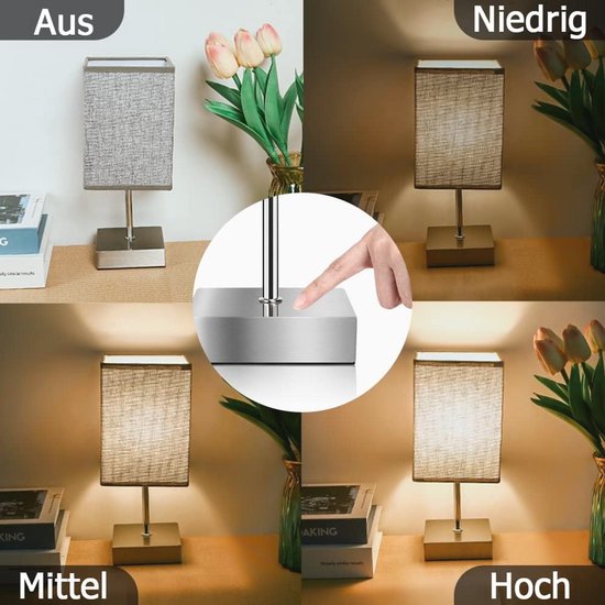 Dimbare Nachtlamp met Touch-functie en 3 Helderheidsniveaus voor Slaapkamer en Woonkamer van Merkloos — afbeelding 5