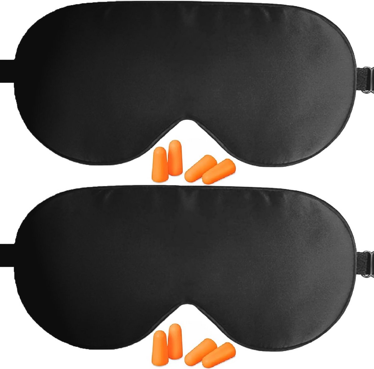 Ultrazacht Zijden Slaapmasker met Verstelbare Elastische Band - Ideaal voor Reizen (Zwart)