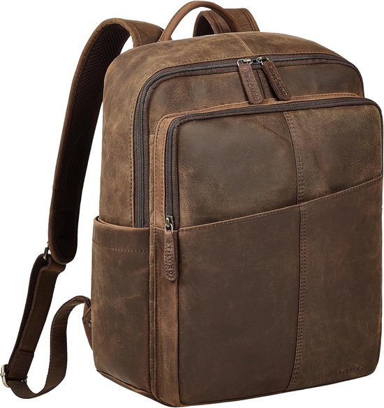 Kasgo Rugzak voor heren, rugzak voor laptop, 15,6 inch, waterdicht, vintage, groot, functioneel, damestas, voor school, vrije tijd, reizen, Blauw, Taille unique, Dagrugzak