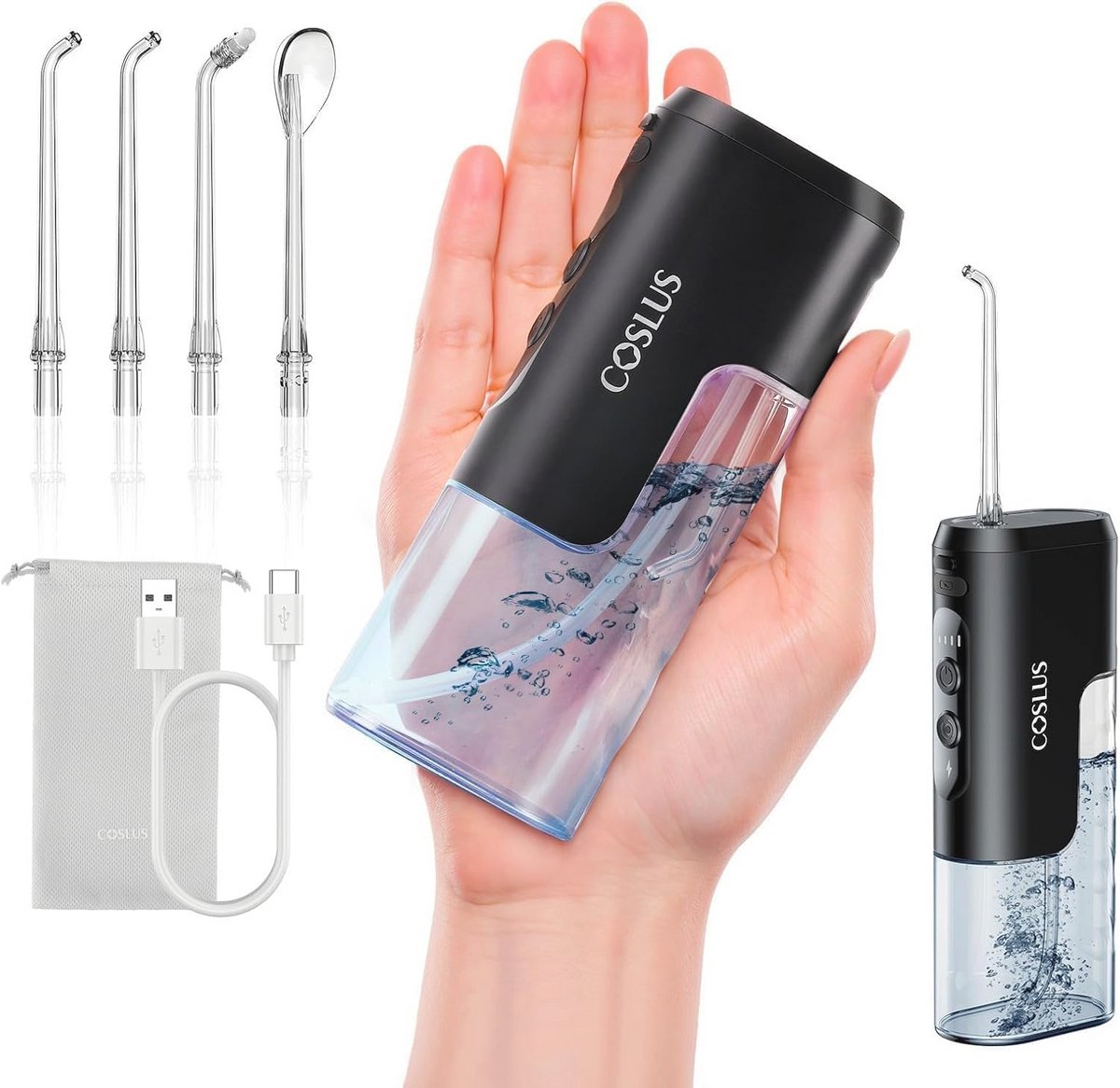 Mini Waterflosser voor Reis - Draagbaar en Compact - 4 Reinigingsmodi - IPX7 Waterdicht