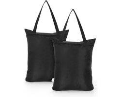 OTraki Dirty Laundry Travel Bags, Set of 2, Waterproof Wet Dry Bag, Swimming Wet Clothes Bag with Handle, Reusable Hanging Zipper Organizer Storage Bag for Swimsuit, Gym, Beach Towel, Black, Unisex,