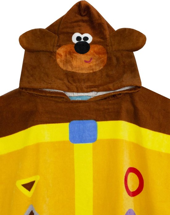 Kinders Poncho Handdoek met Capuchon - Absorberende Badstof voor Jongens en Meisjes - Geel van Merkloos — afbeelding 3