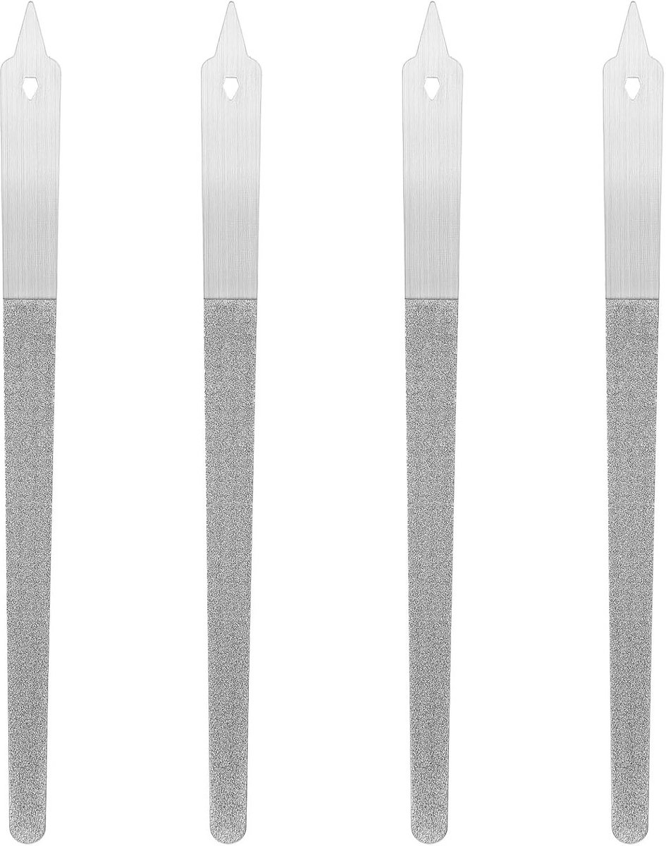 Professionele Dubbelzijdige Nagelvijlen - 4 Stuks Met Antislip Handvat