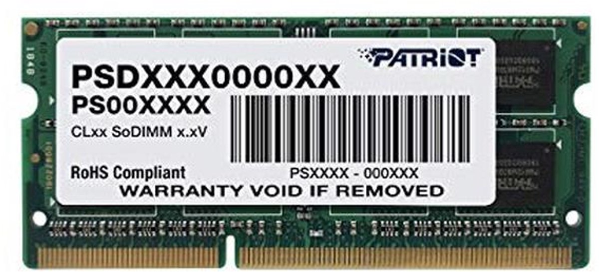 Geheugenmodule SODIMM DDR3 1600 MHz 4GB voor Ultrabook Low Voltage