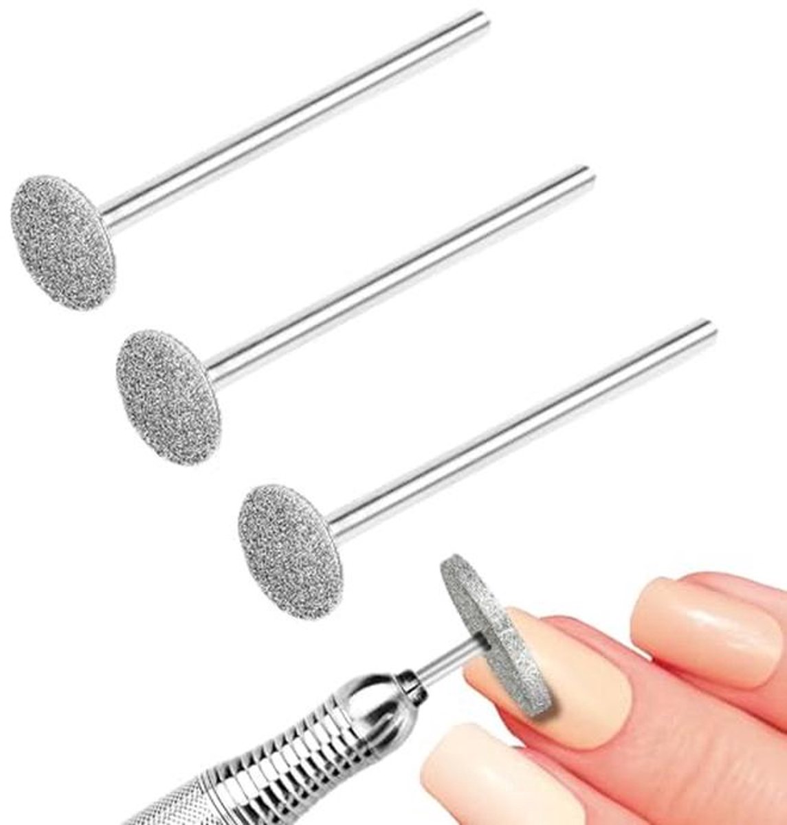 Set van 3 professionele nagelfrees opzetstukken voor gelnagels