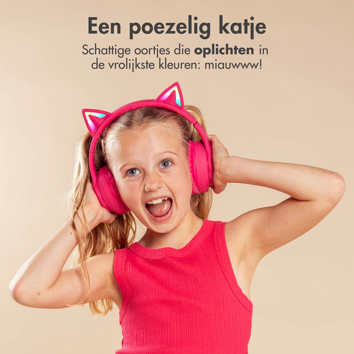 imoshion Kinder Koptelefoon Kattenoortjes - Bluetooth en Decibelbegrenzer - Draadloze Koptelefoon Kinderen — afbeelding 2