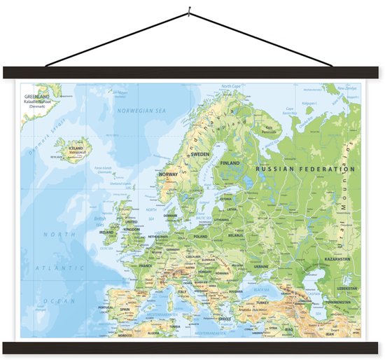 Affiche scolaire - Carte - Europe - Géographie - 120x90 cm - Lattes noires