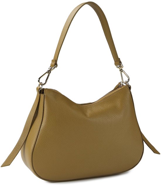 COCCINELLE Cuir sac à épaule bandoulière Nory Shoulderbag Seagrass kaki
