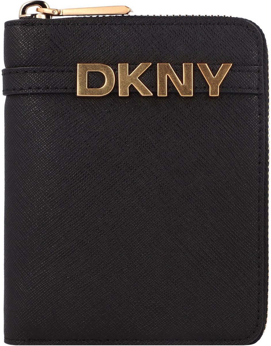 DKNY portemonnee Avril Zip Around Wallet Blk / Gold zwart