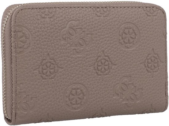 GUESS porte-monnaie Cresidia II SLG Zip Around Wallet Dark Taupe Logo