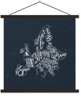 Affiche scolaire - Carte - Europe - Tableau noir - 60x60 cm - Lattes noires