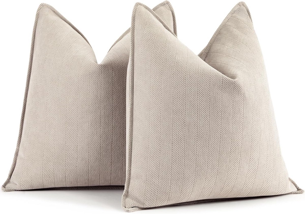 Sofa Kussenhoezen Set van 2 - Chenille Kussens met Elegant Design voor Luxe Woondecoratie