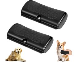 Tweedelige hondenborstelset, borstel voor kortharige honden, borstel voor het verwijderen van honden- en kattenhaar, honden- en kattenkam met comfortabel handvat, huisdierverzorgingsborstel voor zowel kort als lang haar.