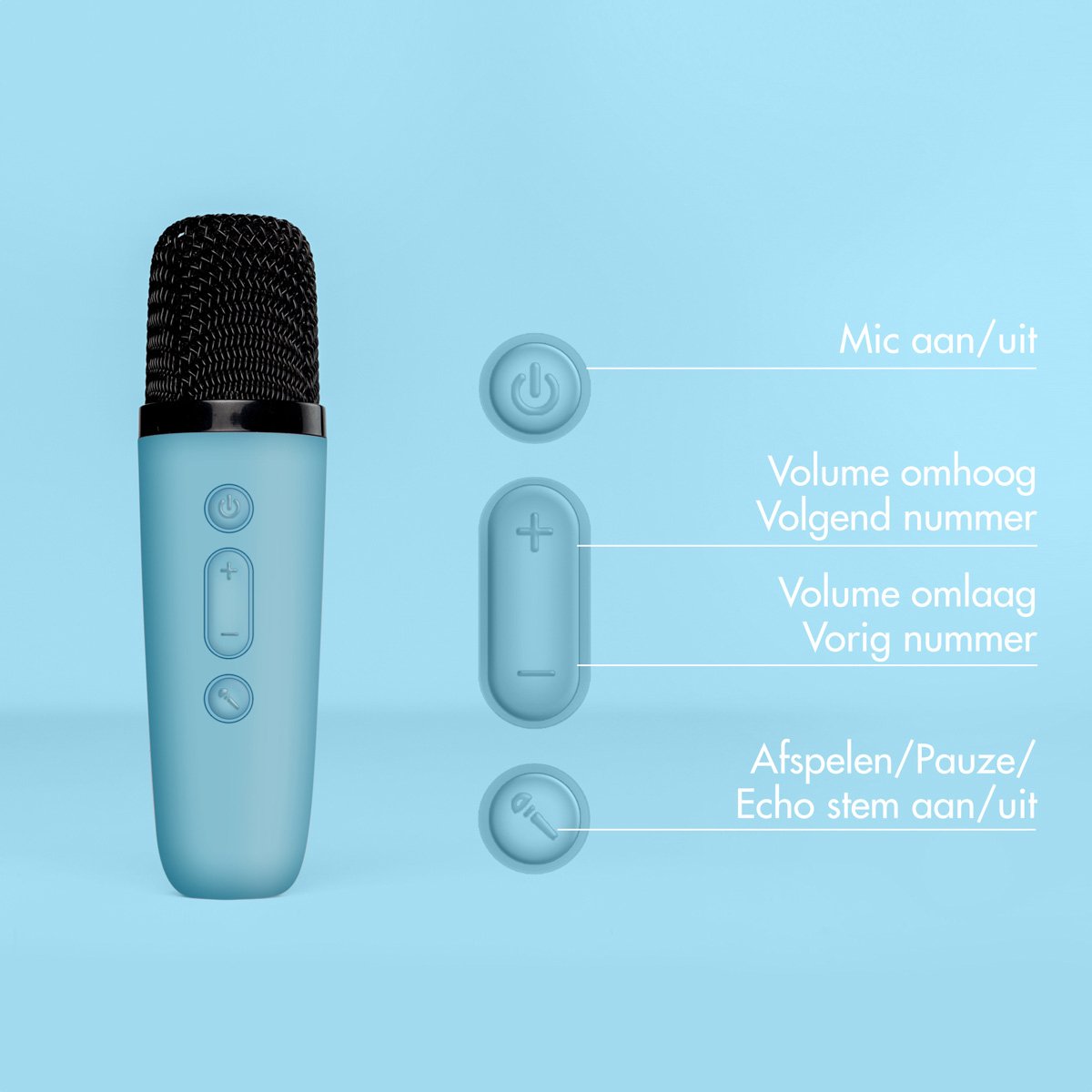 imoshion Karaoke Set - Met Bluetooth Speaker en Draadloze Microfoon - Karaokeset voor Volwassenen en Kinderen — afbeelding 7