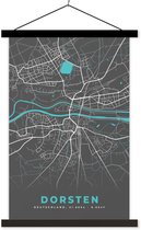 Porte-affiche avec affiche - Affiche scolaire - Blauw - Allemagne - Carte - Plan de la ville - Carte - Dorsten - 60x90 cm - Lattes noires