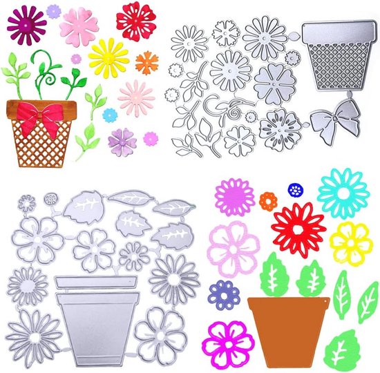 Metalen Stansen – Lentebloem, Vogel, Blad, Hulst En Dennenboom, Voor Kaarten En Scrapbooking