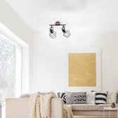 Paul Neuhaus sven - Moderne Plafondspot | Spotje | Opbouwspot - 2 lichts - L 61 cm - Zwart - Woonkamer | Slaapkamer | Keuken
