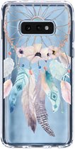 Hoesje Geschikt voor Samsung Galaxy S10e Hoesje Siliconen - Design Backcover siliconen - Meerkleurig / Dream Catcher Feathers