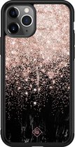 iPhone 11 Pro Max hoesje glass - Marmer twist | Apple iPhone 11 Pro Max  case | Hardcase backcover zwart