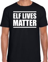 Elf  lives matter Kerstshirt / Kerst t-shirt zwart voor heren - Kerstkleding / Christmas outfit S
