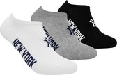 New York Yankees - 3-Pack Sneaker Socks - 3 Paar Sokken - 39 - 42 - Zwart/Wit/Grijs