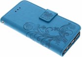 Klavertje Bloemen Booktype iPhone 6 / 6s hoesje - Turquoise