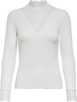 Only T-shirt Onltilde L/s High Neck Lace Top Jrs 15207788 Cloud Dancer Dames Maat - XS