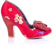 Irregular Choice Nick Of Time Floral 50's Pumps Rood Goud