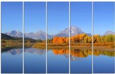 Schilderij , Grand Teton National Park ,Multikleur ,4 maten , 5 luik , wanddecoratie , Premium print , XXL