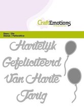 CraftEmotions Mal Tekst - Hartelijk Gefeliciteerd (Nederlands) Card 11x9cm