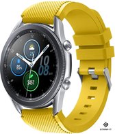 Siliconen Smartwatch bandje - Geschikt voor  Samsung Galaxy Watch 3 45mm siliconen bandje - geel - Strap-it Horlogeband / Polsband / Armband