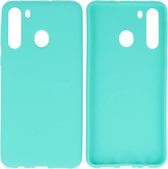 Hoesje Geschikt voor de Samsung Galaxy A21 - Backcover Color Telefoonhoesje - Turquoise