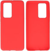 Hoesje Geschikt voor de Huawei P40 Pro - Backcover Color Telefoonhoesje - Rood
