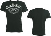 Jack Daniels Heren T-Shirt Zwart met Chest Jack Daniels Logo Maat S