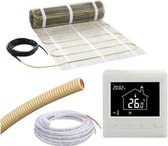 infrarood vloerverwarming voor badkamer / bijkeuken 5m2, 775 Watt ,3mm mat, E-mat MDIR-50X1000, incl thermostaat en sensorbuis