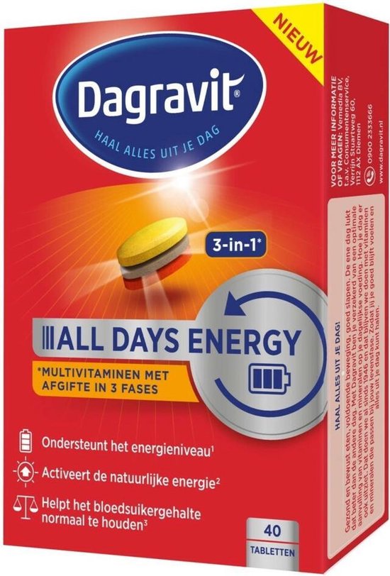 Gezag handicap Concreet Dagravit All Days Energy - Vitaminen - 40 tabletten | bol.com