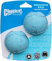 Chuckit Rebounce Ball - Hondenspeelgoed - Hondenbal - Gerecycled Rubber - Ø6 cm - Medium - Blauw - 2-Pack