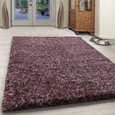 Flycarpets Lorium Vloerkleed - 80x150 cm - Roze/Paars/Cream- Hoogpolig