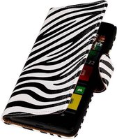 Wicked Narwal | Zebra bookstyle / book case/ wallet case Hoes voor Nokia Microsoft Lumia 525 Wit