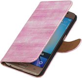 Wicked Narwal | Lizard bookstyle / book case/ wallet case Hoes voor Samsung galaxy j2 2015 J200F Roze