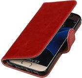 Wicked Narwal | Premium TPU PU Leder bookstyle / book case/ wallet case voor Samsung Galaxy S7 G930F Rood
